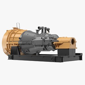 steam turbine generic industrial 3D model
