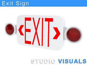 3d exit sign model