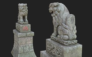 3D komainu 5 guardian lions