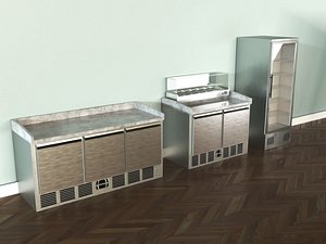 pizzeria equipment -5pcs- 3D model