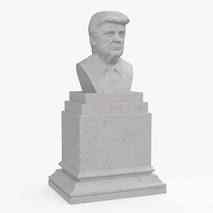 Marble Bust of President Trump on Pedestal