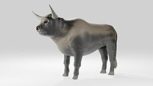 3D model bull cartoonist animal rigging