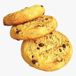 Cookie with choko chips 3D model
