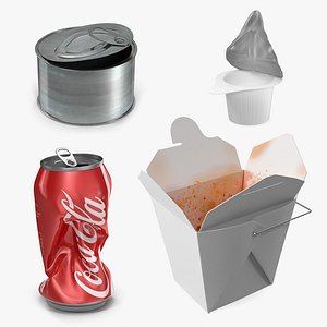 Used Food Containers Collection 3D model