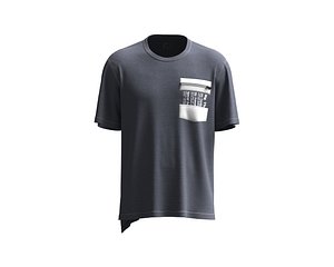 3D Mens t-Shirt with pocket detailing model