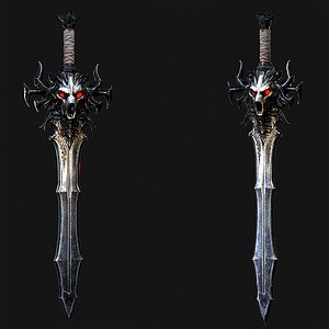 Demon Skull Greatsword Fantasy Dark Weapon game ready UE5 Unity