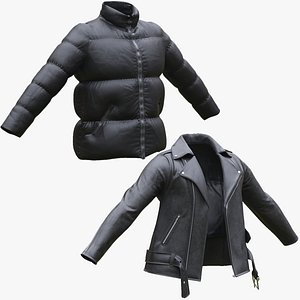 3D Mens Puffer and Leather Jacket Collection
