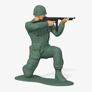 3D Toy Soldier Crouched Down model