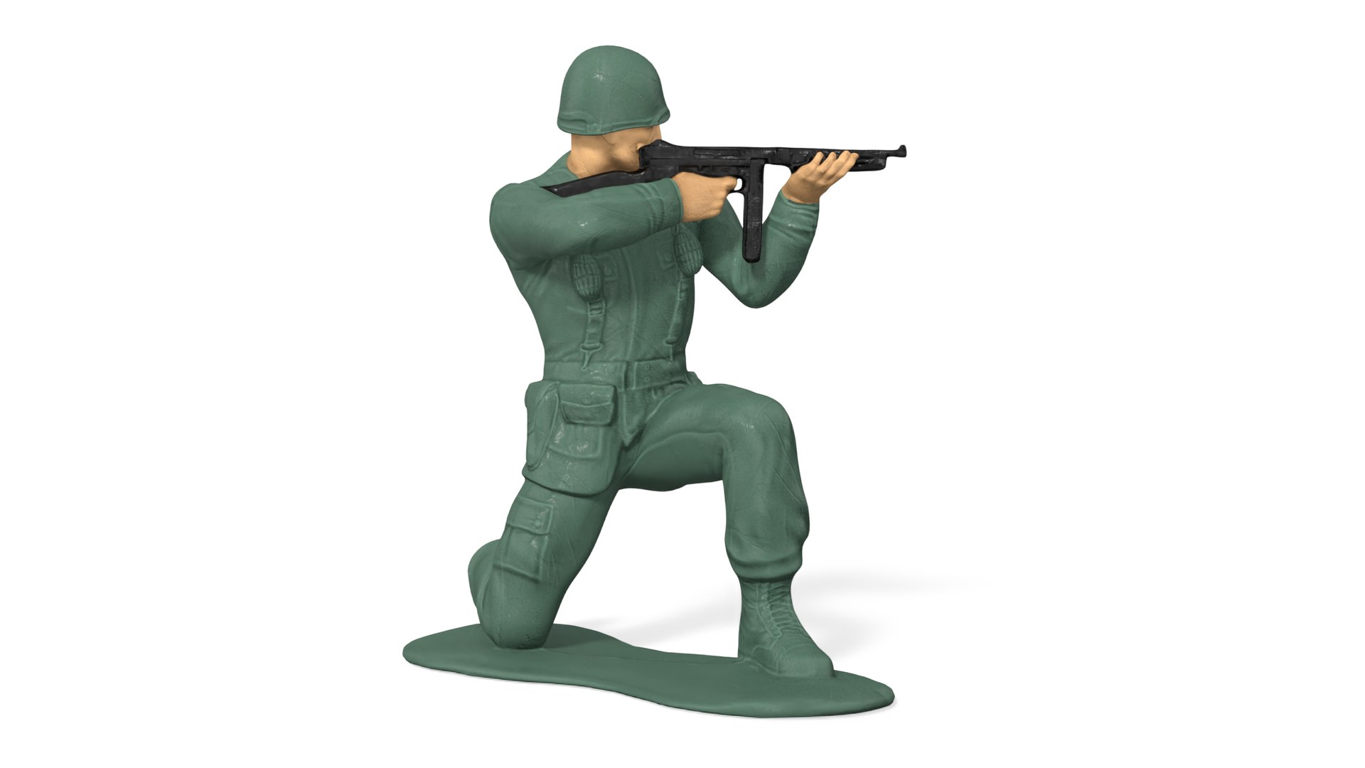 Toy Soldier Crouched Down 3D model preview