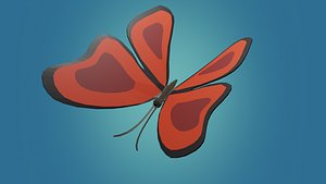 Butterfly loupoly anim cartoon 3D model