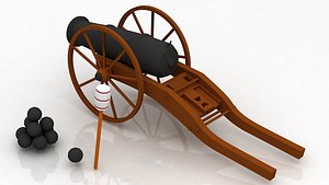 Medieval Vessel Ship Cannon 3D model
