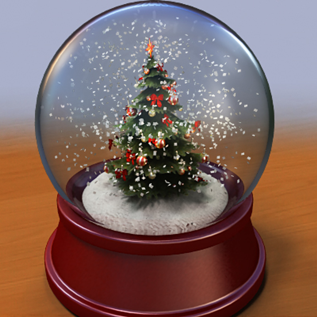 3ds max snow globe tree christmas