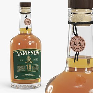 3D Jameson Irish Whiskey 18 Years Amber