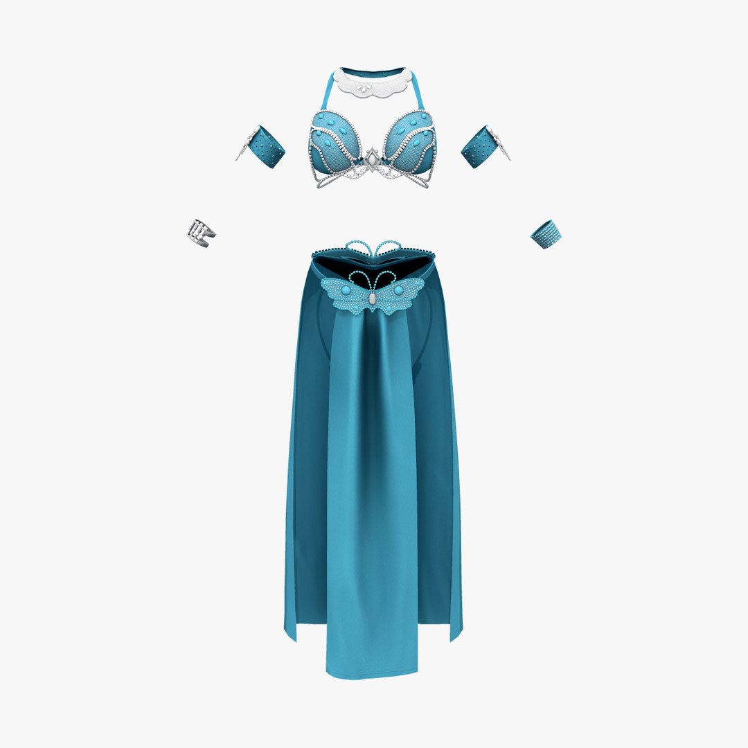 3d Full Belly Dancer Outfit Costume Turbosquid 1973652 