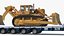 Powerful Duty Truck with Lowboy Trailer and Bulldozers 3D
