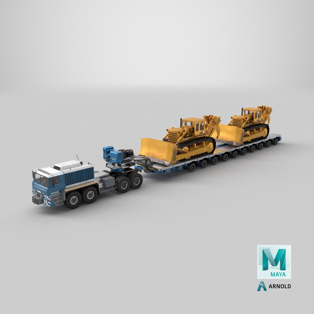 Powerful Duty Truck with Lowboy Trailer and Bulldozers 3D https://p.turbosquid.com/ts-thumb/WF/7Ui3Hd/gd/stemcell_maya_arnold_render/png/1740476133/1920x1080/fit_q87/d208bf190f82743bee17710854780992ef169c0a/stemcell_maya_arnold_render.jpg