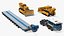 Powerful Duty Truck with Lowboy Trailer and Bulldozers 3D
