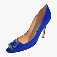 Manolo Blahnik Blue Satin