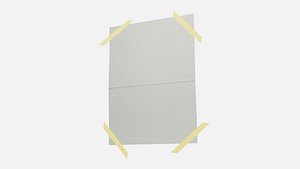 Poster mockup with adhesive tape