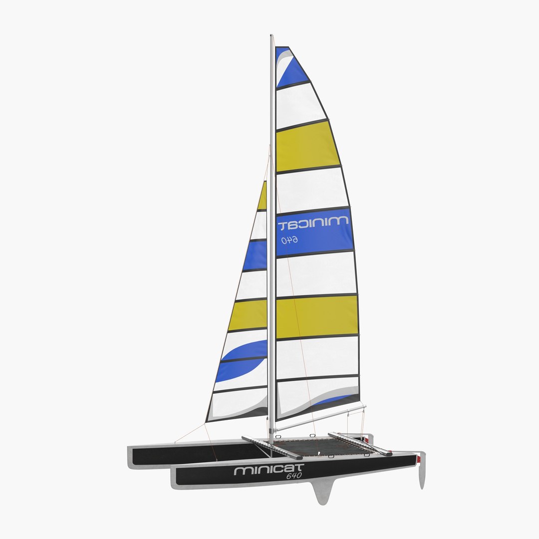 International A Class Catamaran Black 3D Model 3D model preview