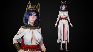 Egypt Girl - Game Ready Low-poly 3D model