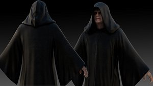 3D Emperor Palpatine Star Wars 3D Model High-Quality Rigged