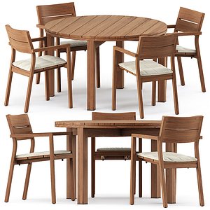 3D Kos armchair and Table Kos Teak model