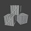 Stylized wooden box low poly Low-poly 3D model