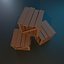 Stylized wooden box low poly Low-poly 3D model