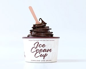 ICce Cream Cup Packaging with Ice Cream 3D model