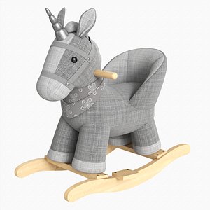 3D Baby unicorn rocking chair 01