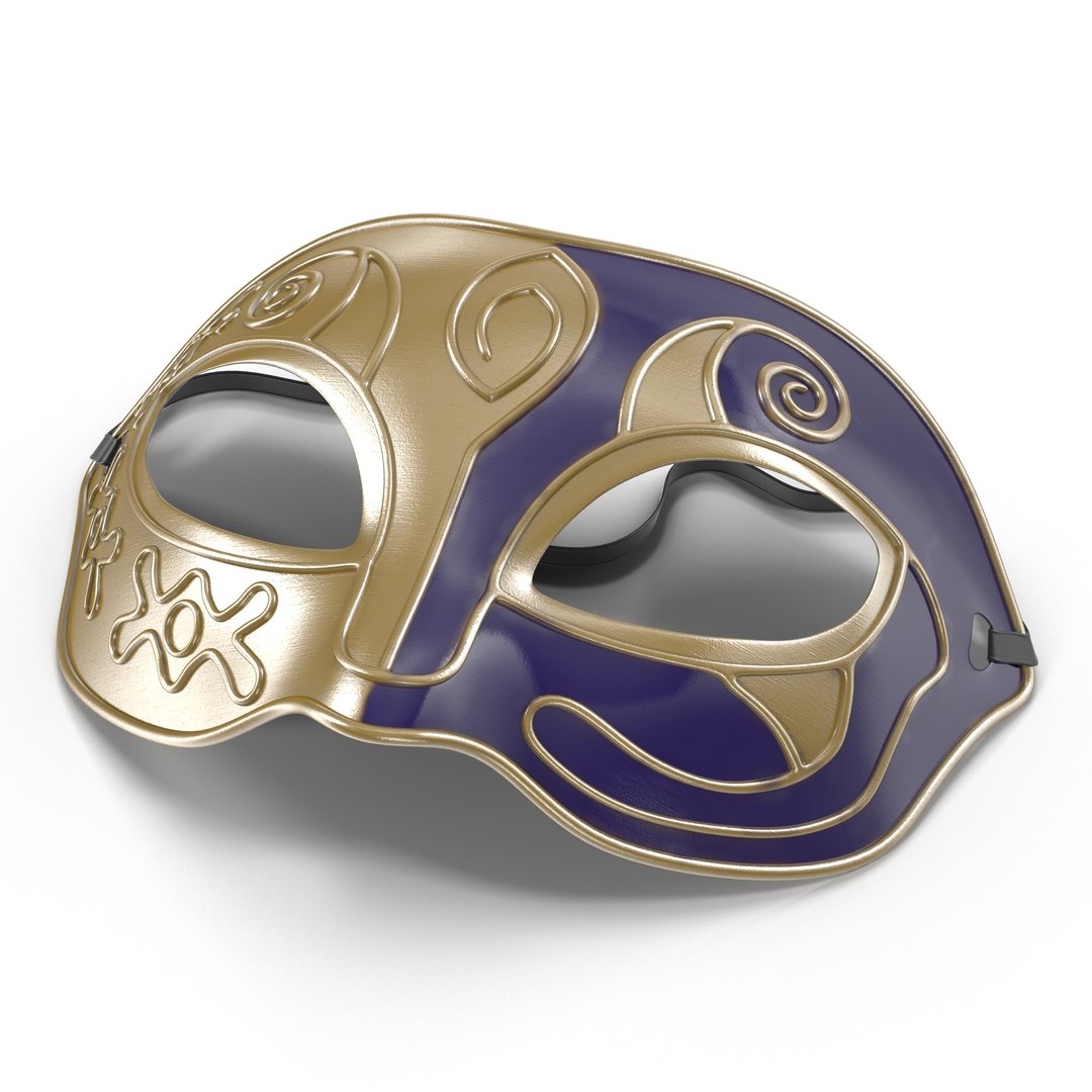 Masquerade Mask Purple 3D model preview