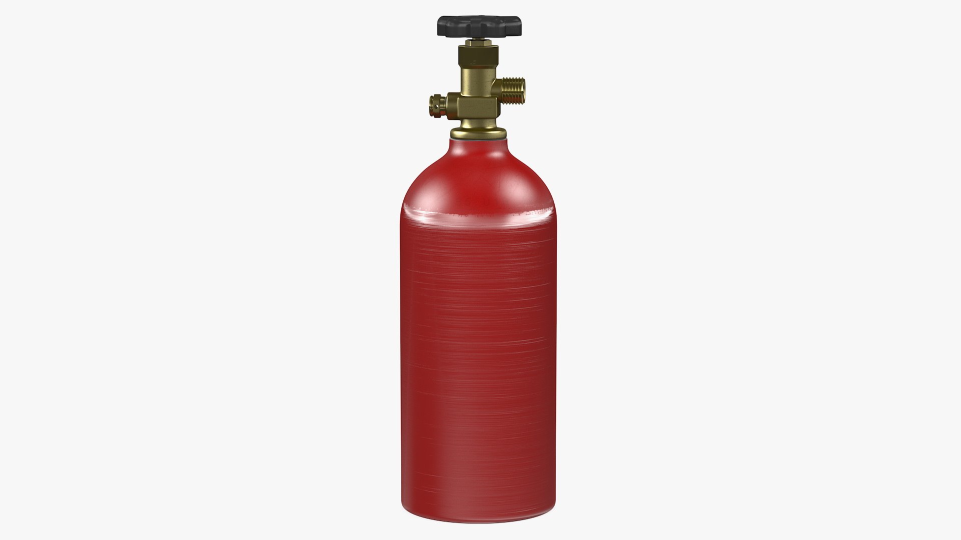 Aluminum Co2 Tank with Electric Red Epoxy 3D model preview