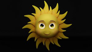 Cartoon Sun Low-poly 3D model
