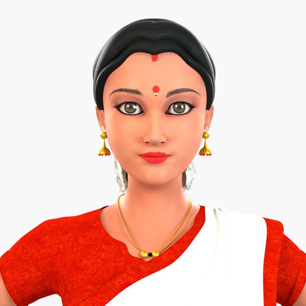 character indian saree 3D model