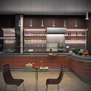 cafe table restaurant 3D model