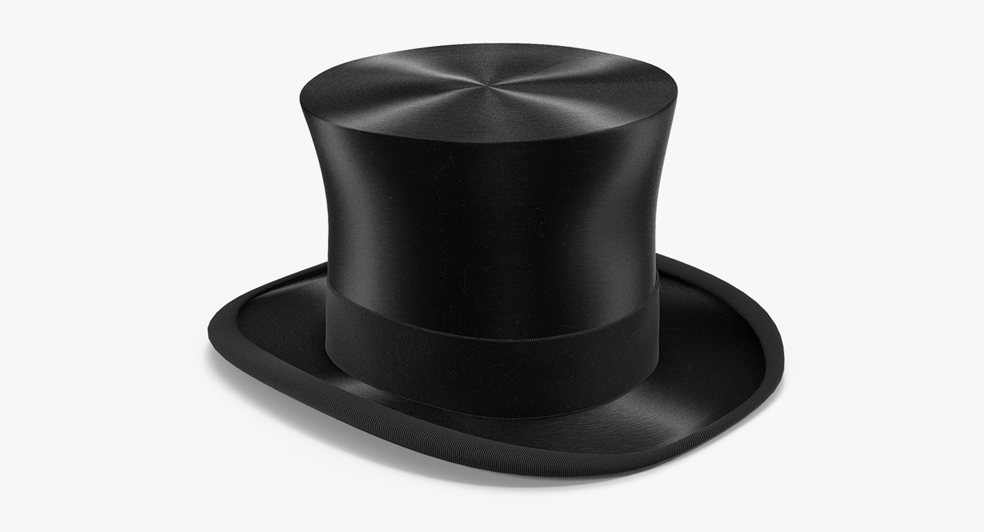 Luxury Black Top Hat 3D model preview