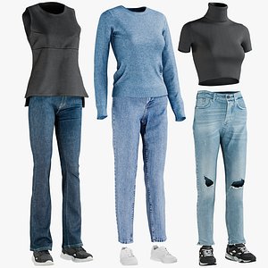 3D realistic women s clothing model