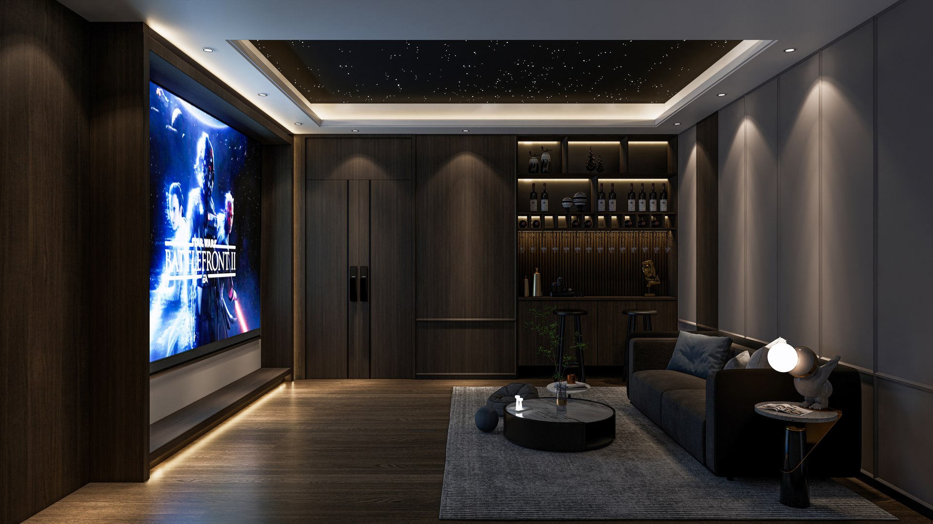 Home entertainment video visual interior Home cinema model - TurboSquid ...
