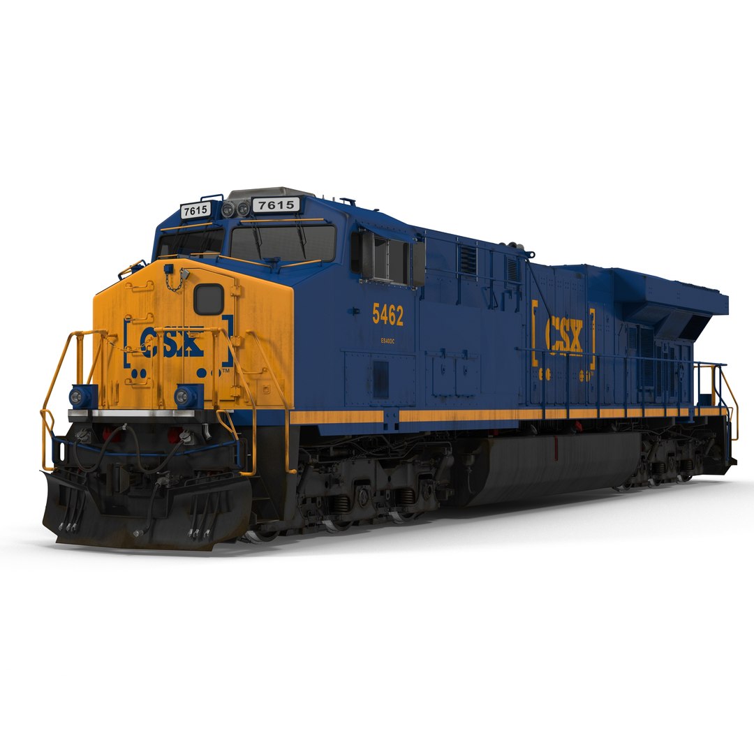 Locomotive ES40DC CSX Blue 3D model preview
