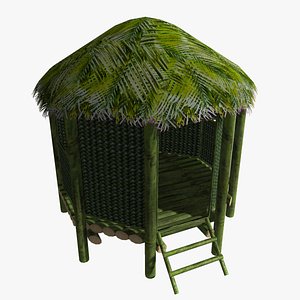 Palm leaf hut round shaped