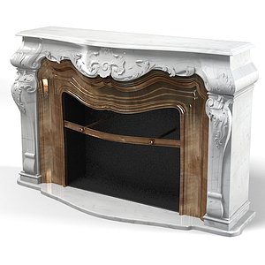 3d marble fireplace modern model