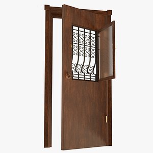 wooden door 3D