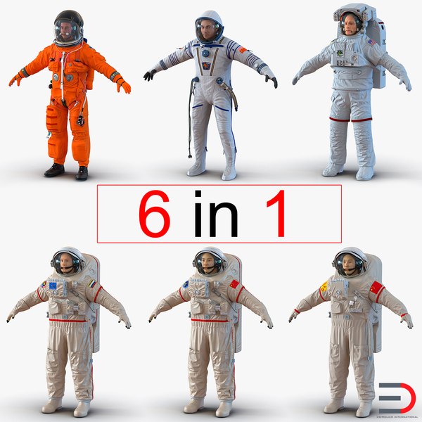 3d astronauts 2 modeled nasa model