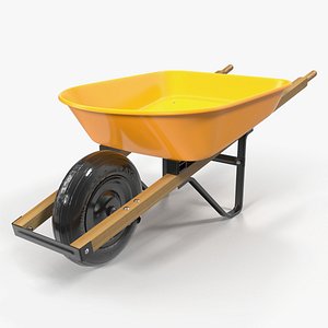 3D wheelbarrow yellow
