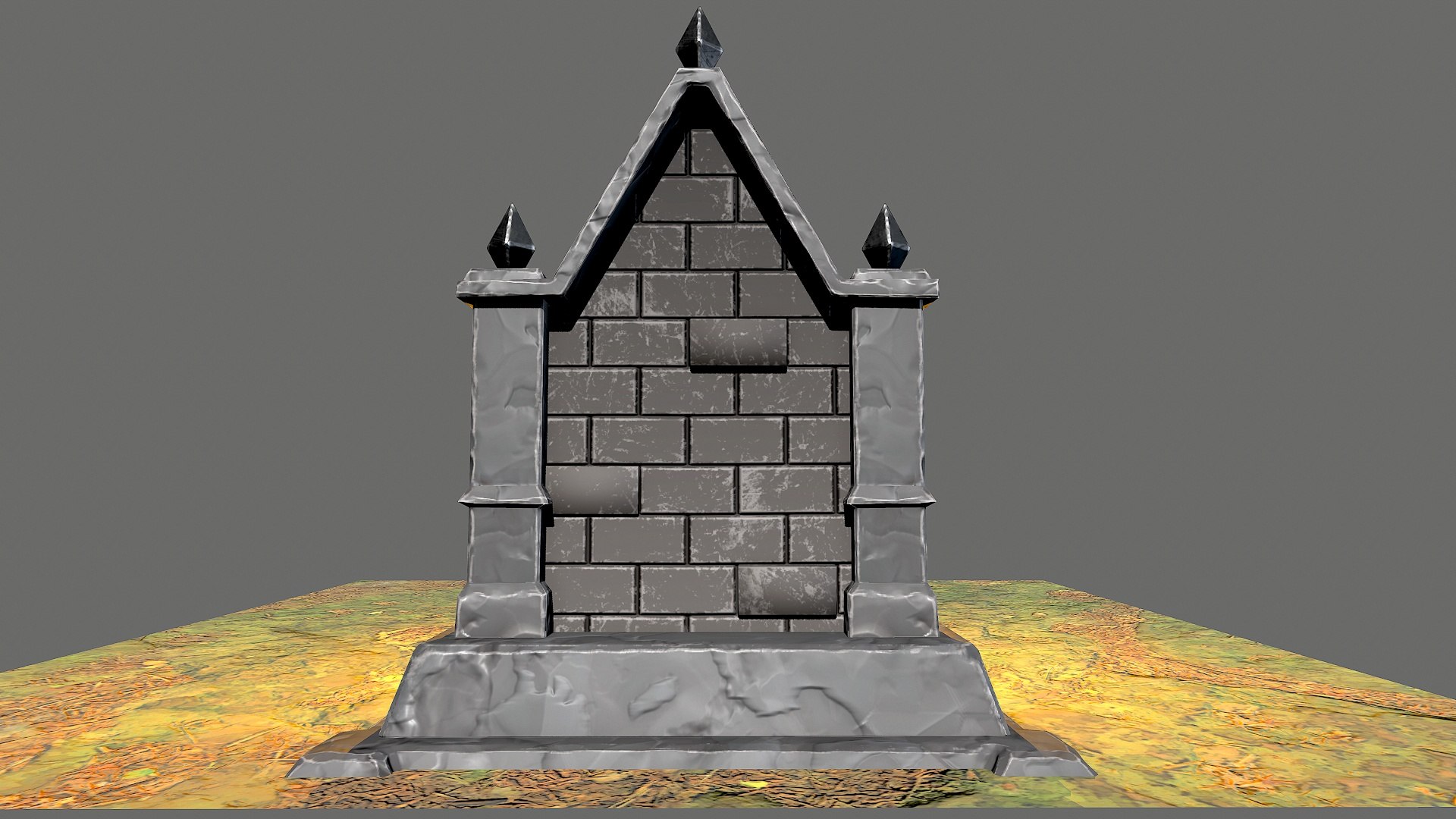 Stylized Fantasy Chapel Medieval Stone Church With Stained Glass Model ...