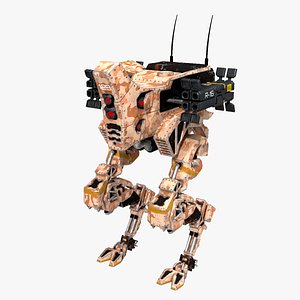 Walking tank - low-poly game-ready 3D model