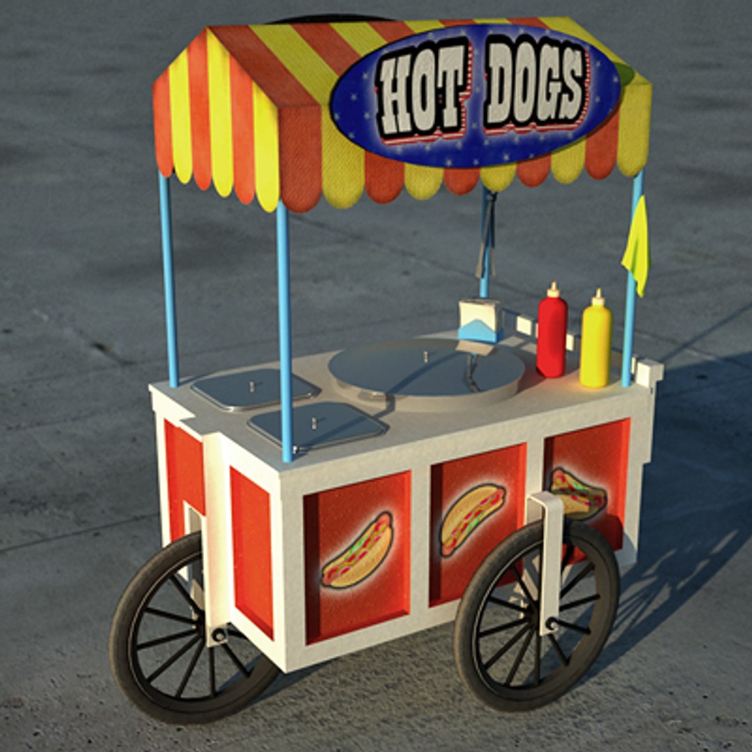 Hotdog Stand 3d Model