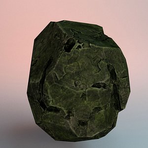 3D Green Algae Rocks Low-poly 3D model