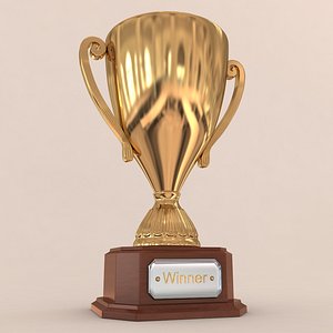 3d golden trophy